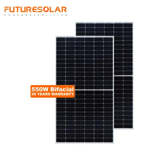 Futuresolar 500w plus paneles solares bifaciales de doble cara de panel grande 525w-550w 